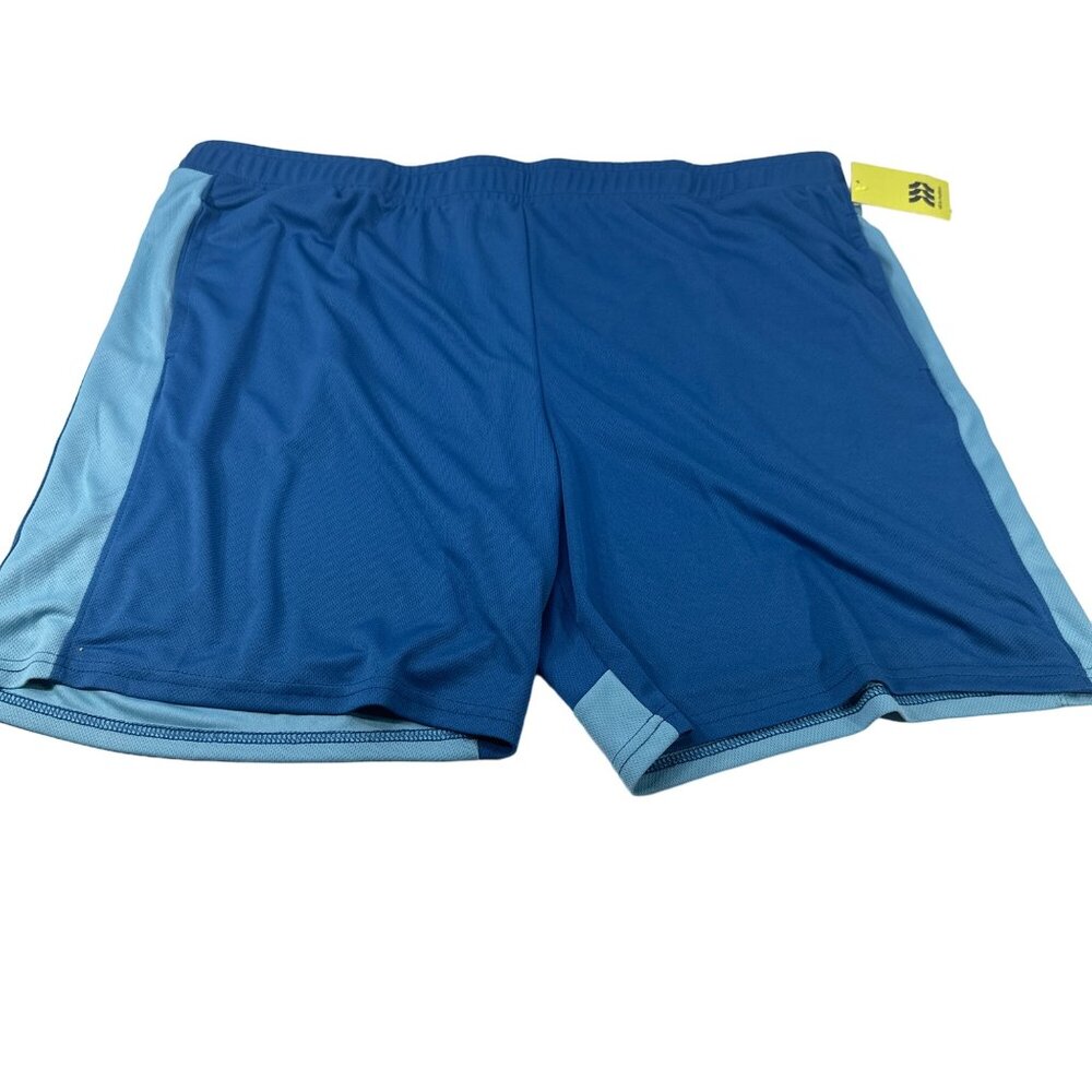 All In Motion Mens Sz XXL Short Mesh Moisture Wicking Two Front Pockets Blue New